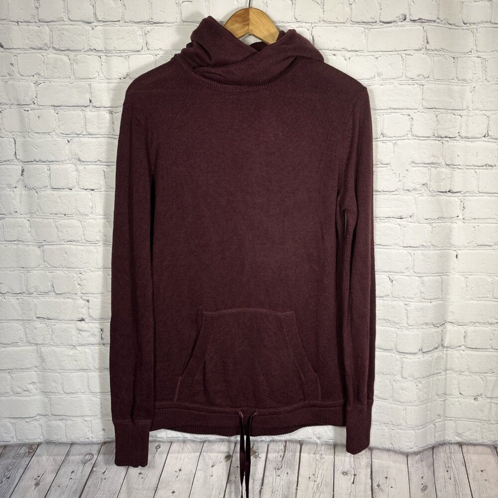 Lululemon Sweet Savasana Hoodie Sweater Burgundy Cashmere Blend Pockets